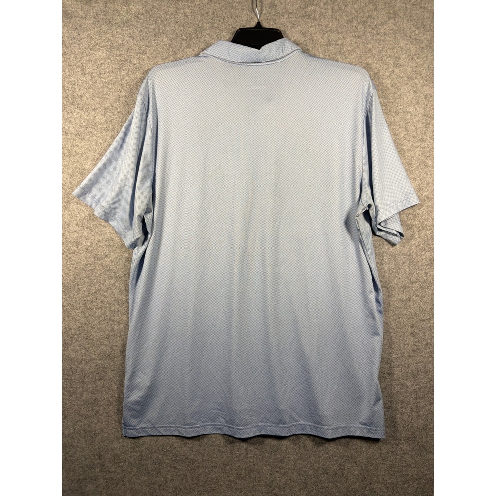 Adidas Golf Mens XL Polo Shirt Light Blue Micro Dot Short Sleeve Performance - Picture 2 of 7